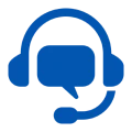 Headset icon with speech bubble